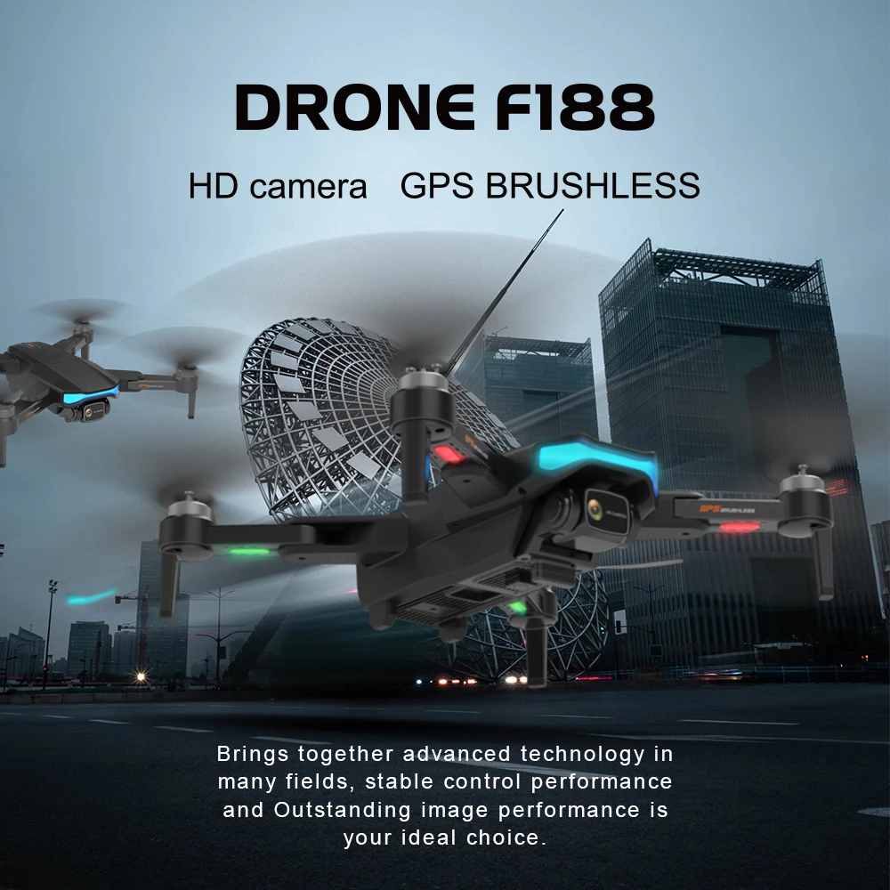 کوادکوپتر F188 6K GPS Drone پک دو باتری